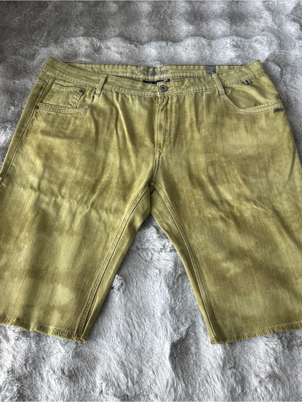 A.Tiziano Men's Olive Green Jean Shorts —0406